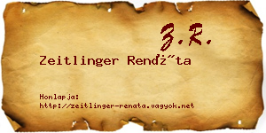Zeitlinger Renáta névjegykártya